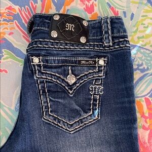 Miss Me Women's Dark Blue boyfriend capri Jeans